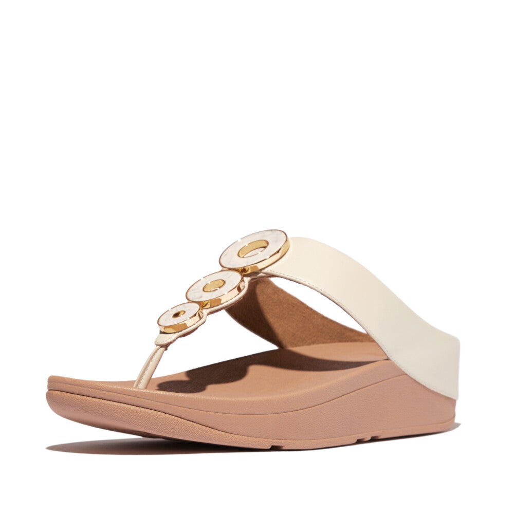 FitFlop FitFlop Fino Resin-Hoop Leather Toe-Post Sandals Sandal   