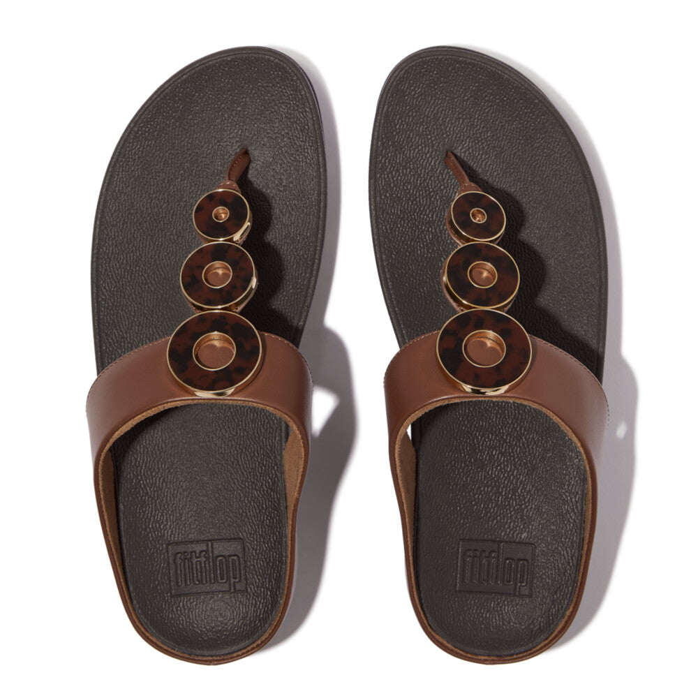 FitFlop FitFlop Fino Resin-Hoop Leather Toe-Post Sandals Sandal   