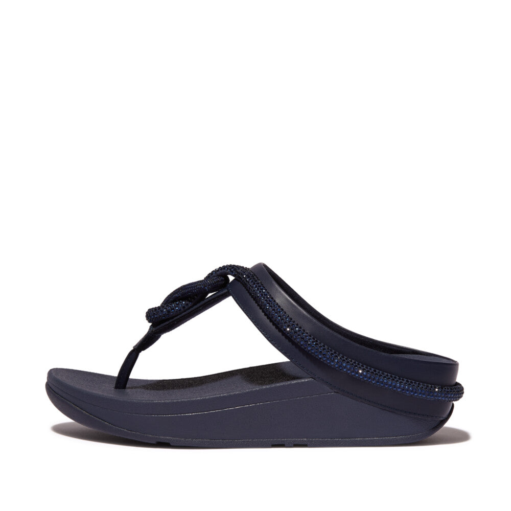 FitFlop FitFlop LULU Crystal-Cord Leather  Midnight Navy 4 