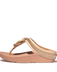FitFlop FitFlop FINO Crystal-Cord Leather Microwobbleboard Stone Beige UK4