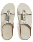 FitFlop FINO Pearls-And-Crystal H-Bar Slides