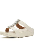 FitFlop FINO Pearls-And-Crystal H-Bar Slides