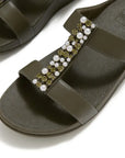 FitFlop FINO Pearls-And-Crystal H-Bar Slides