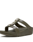 FitFlop FINO Pearls-And-Crystal H-Bar Slides