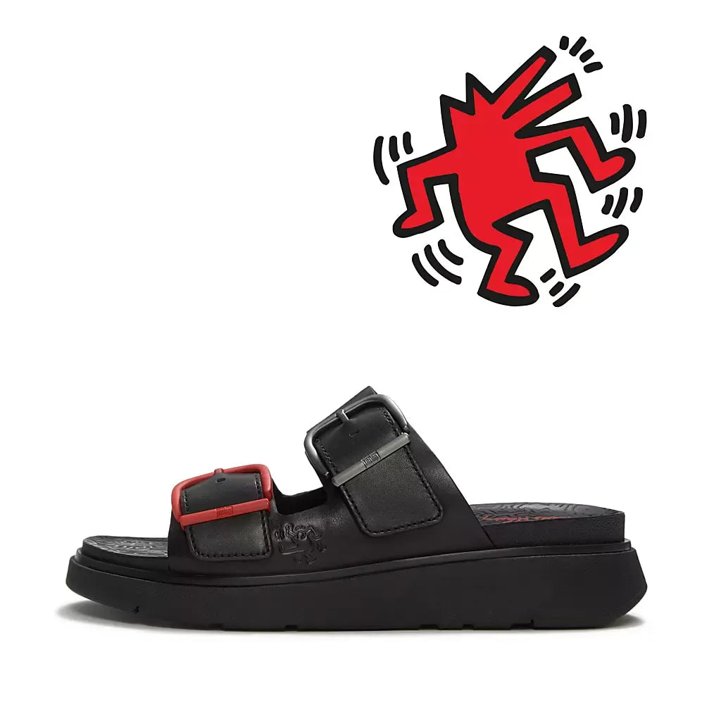FitFlop Gen-FF X Keith Haring Leather Two-Bar Slides