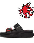FitFlop Gen-FF X Keith Haring Leather Two-Bar Slides