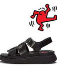 FitFlop Gen-FF X Keith Haring Leather Fisherman Sandals