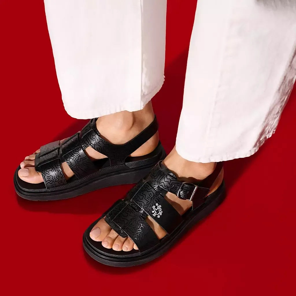 FitFlop Gen-FF X Keith Haring Leather Fisherman Sandals