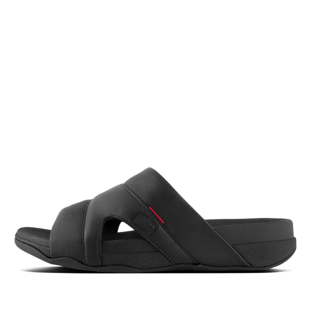 pool slide in leather FREEWAY Microwobbleboard Black 7
