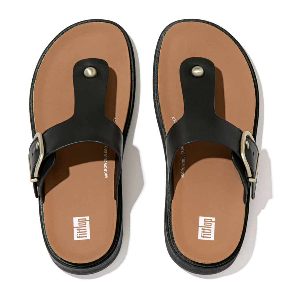 Buckle Leather Toe Post Sandals Gen-FF Microwobbleboard