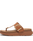 FitFlop FitFlop Gen-FF Buckle Leather Toe Post Sandals  Light Tan 4 