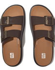 Mens Buckle Two-Bar Leather Slides Gen-FF Microwobbleboard
