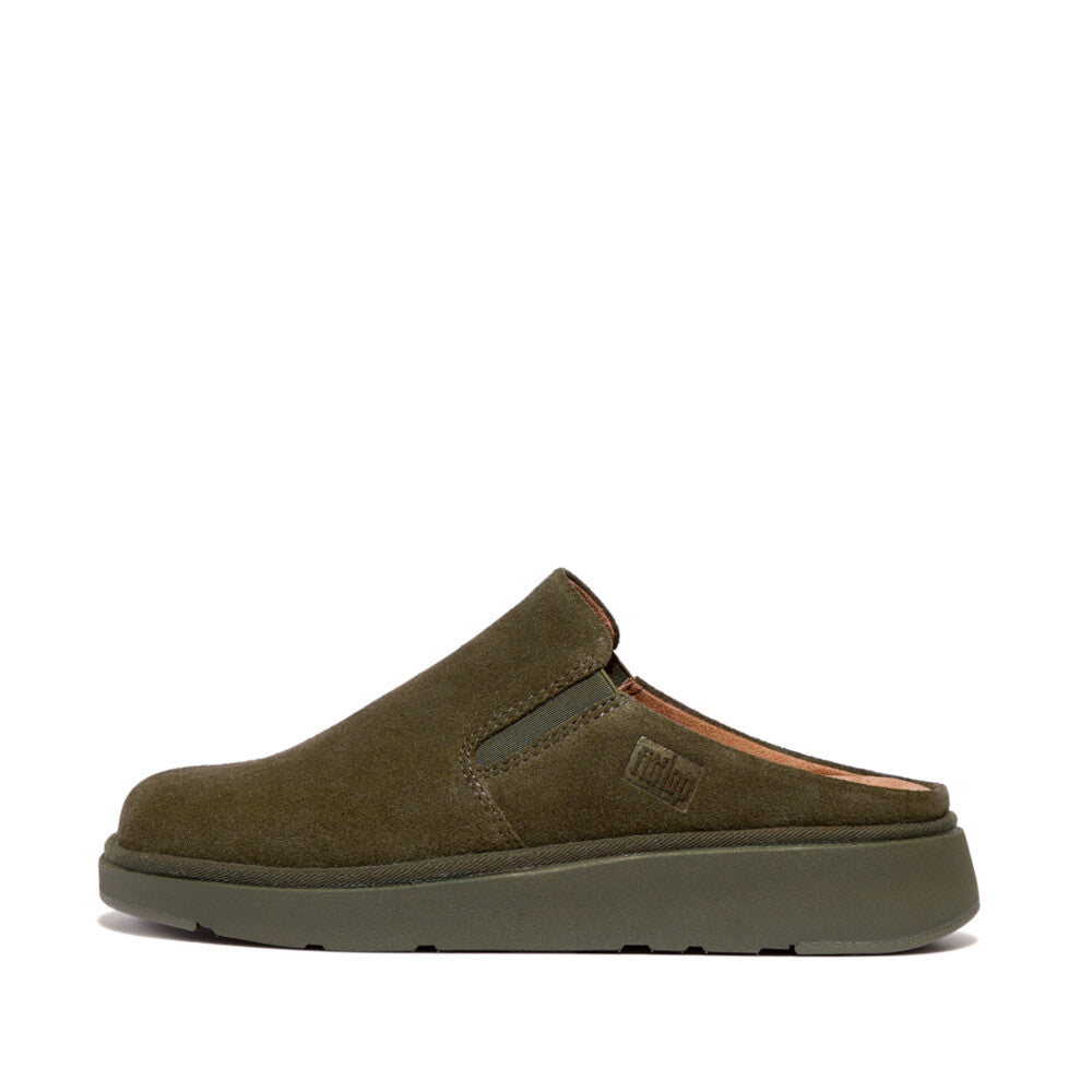 FitFlop FitFlop Gen-FF Elasticated Suede Mules  Deep Olive 4 