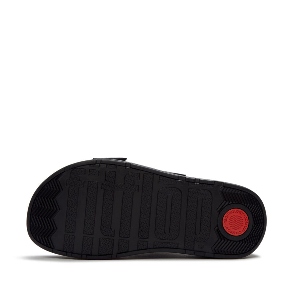 Trenton FitFlop GEN-FF Max Buckle Stripe-Webbing Two-Bar Slides Microwobbleboard