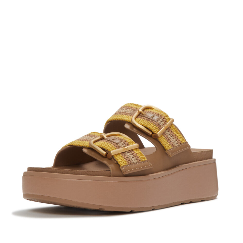 Trenton FitFlop GEN-FF Max Buckle Stripe-Webbing Two-Bar Slides Microwobbleboard