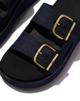 FitFlop FitFlop GEN-FF Max Buckle Two-Bar Denim Slides Microwobbleboard