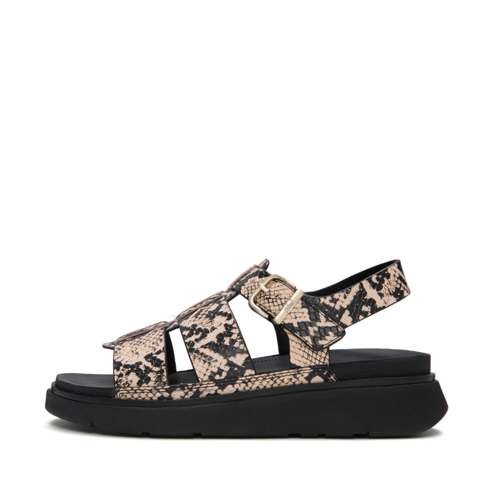 Trenton FitFlop Gen-FF Snake Fisherman Sandals Microwobbleboard Hazy Taupe / Black UK4