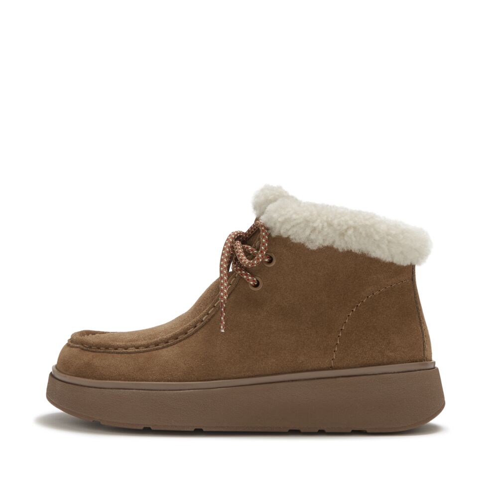 FitFlop Gen-FF Suede Shearling Lace Up Boots
