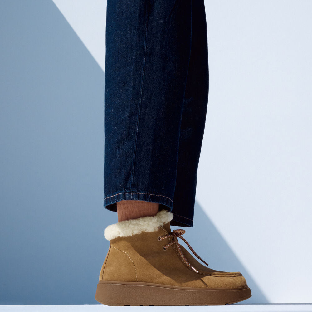 FitFlop Gen-FF Suede Shearling Lace Up Boots