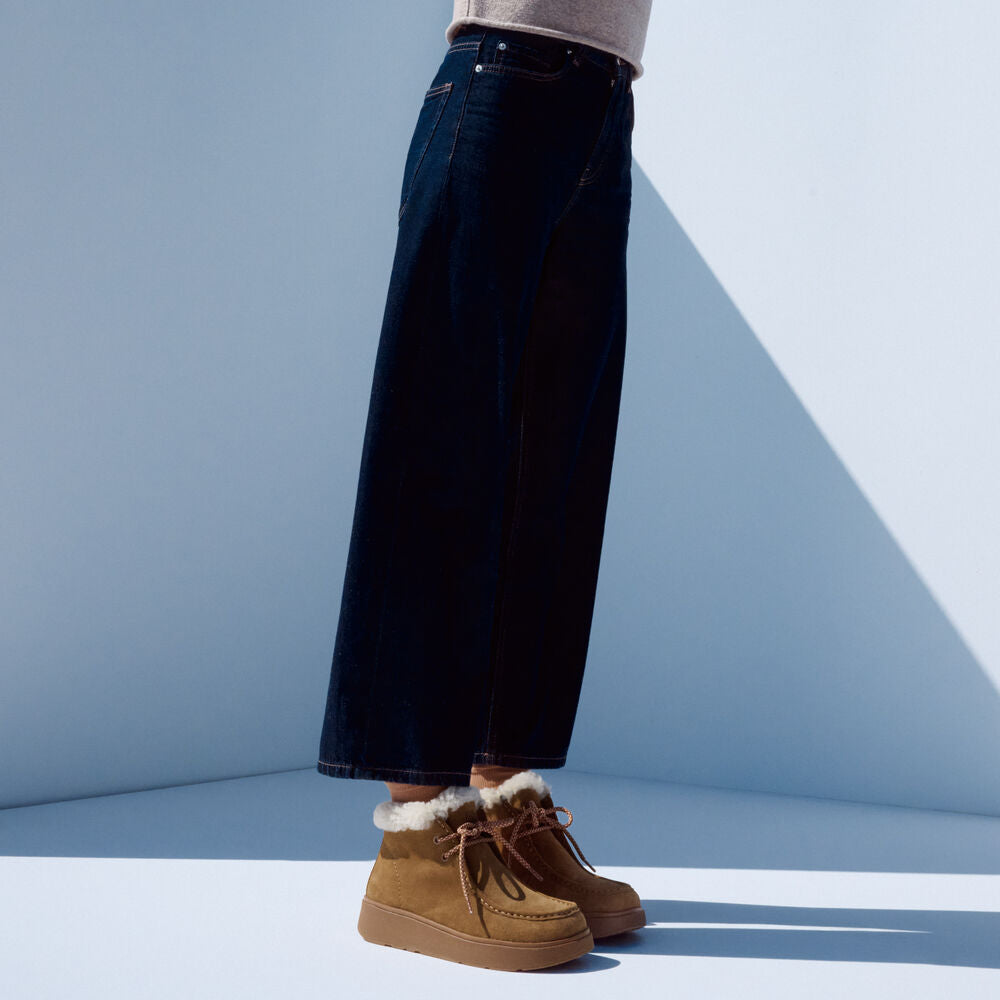 FitFlop Gen-FF Suede Shearling Lace Up Boots