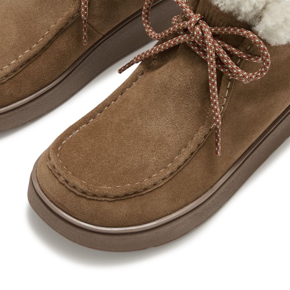 FitFlop Gen-FF Suede Shearling Lace Up Boots