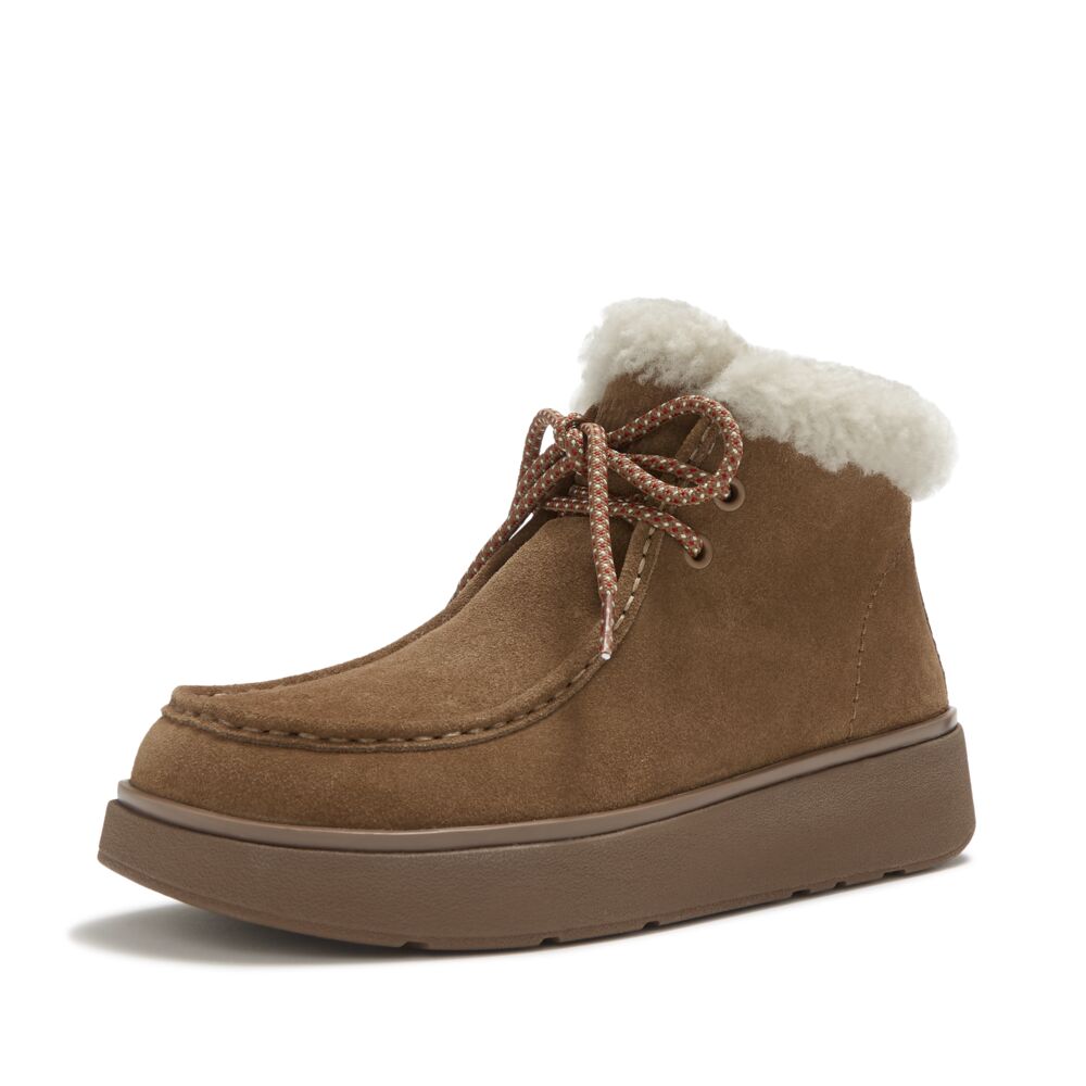 FitFlop Gen-FF Suede Shearling Lace Up Boots