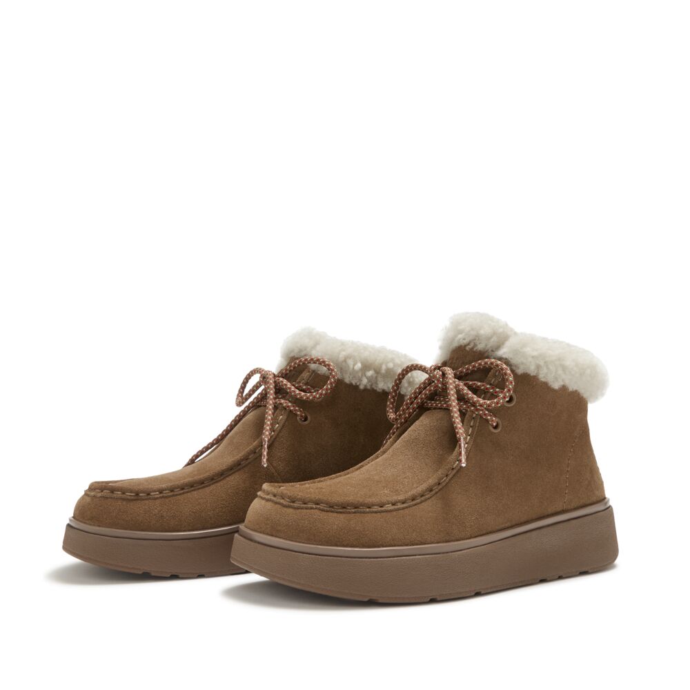 FitFlop Gen-FF Suede Shearling Lace Up Boots
