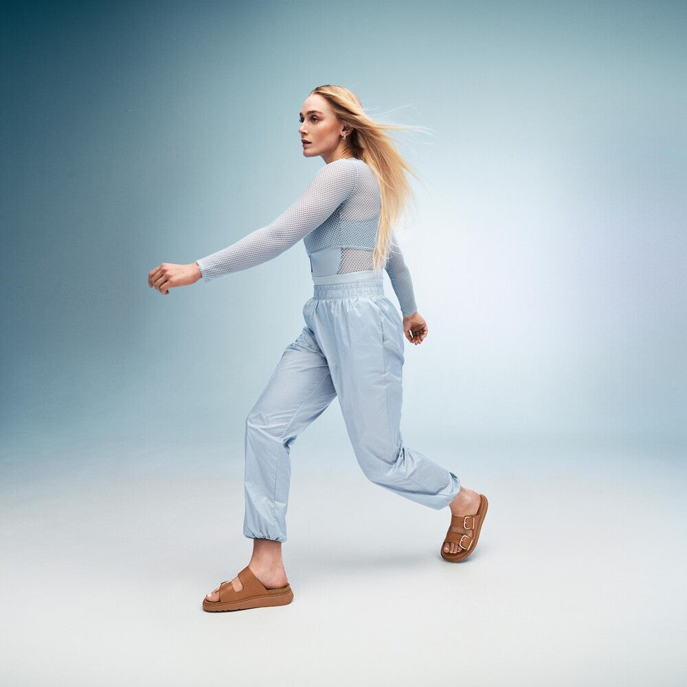 Buckle Two-Bar Leather Slides Gen-FF Microwobbleboard