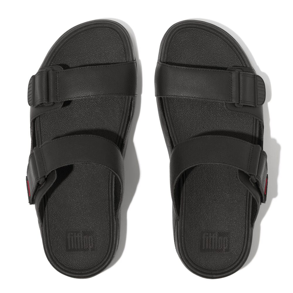 FitFlop Gogh Mens Two-Bar Leather Slides