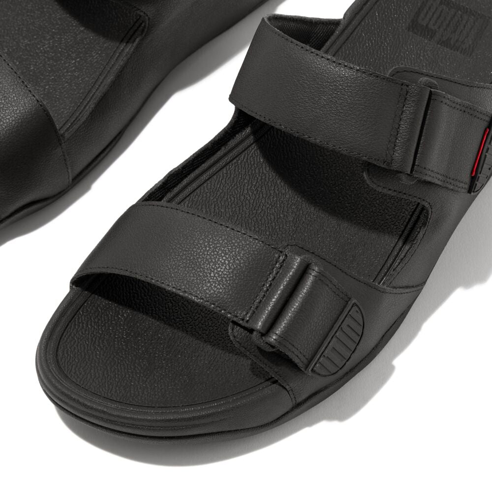 FitFlop Gogh Mens Two-Bar Leather Slides
