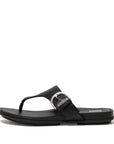 FitFlop Gracie Buckle Leather Toe-Post Sandals Dynamicush Black 3