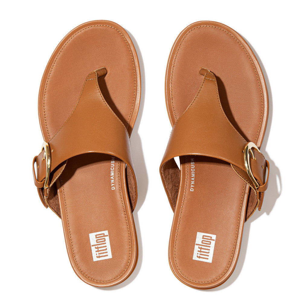 FitFlop Gracie Buckle Leather Toe-Post Sandals Dynamicush