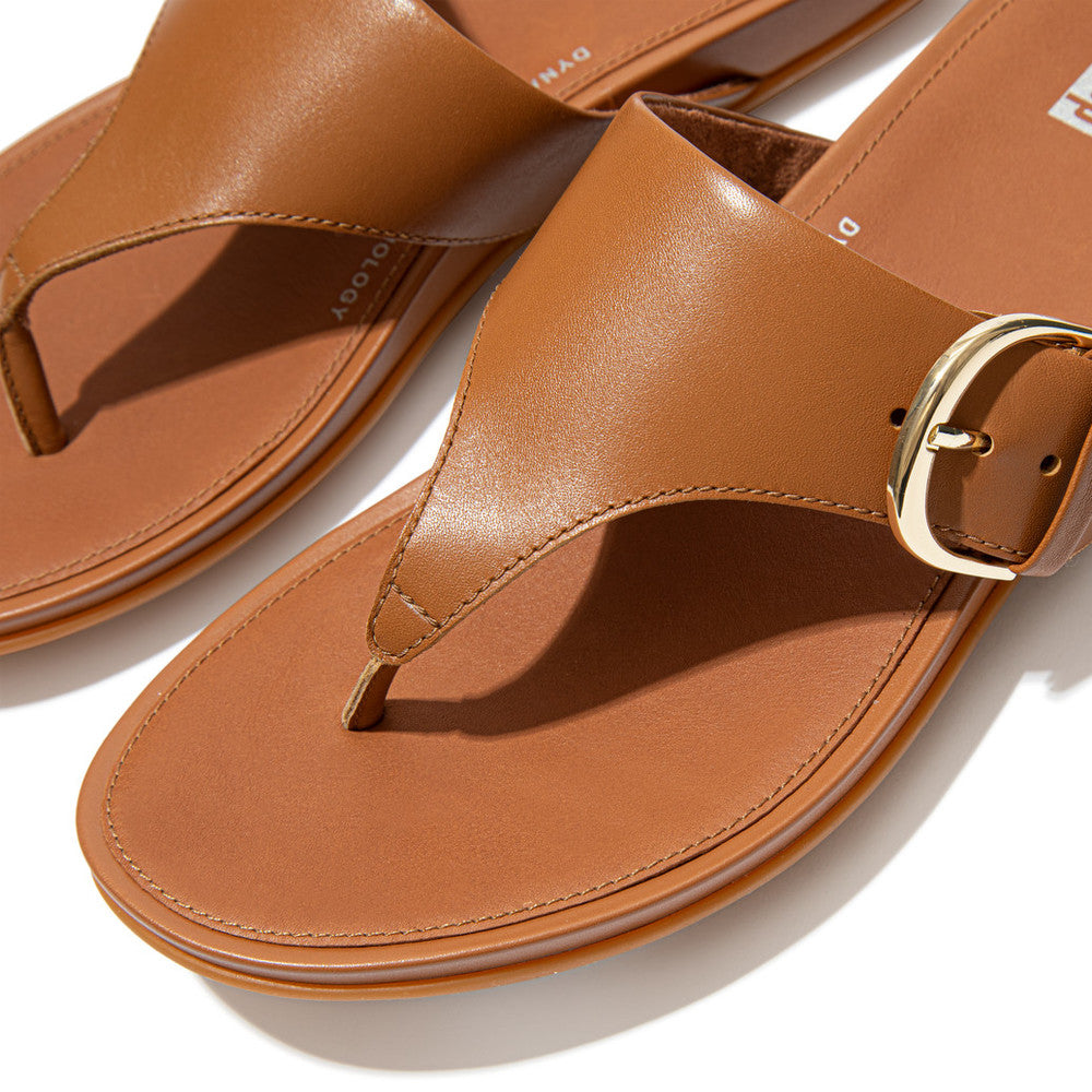 FitFlop Gracie Buckle Leather Toe-Post Sandals Dynamicush