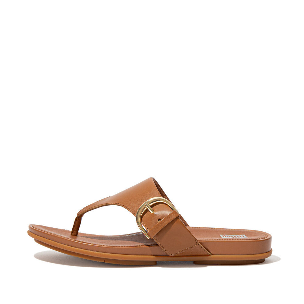 FitFlop FitFlop GRACIE Buckle Leather Toe-Post Sandals  Tan 4 