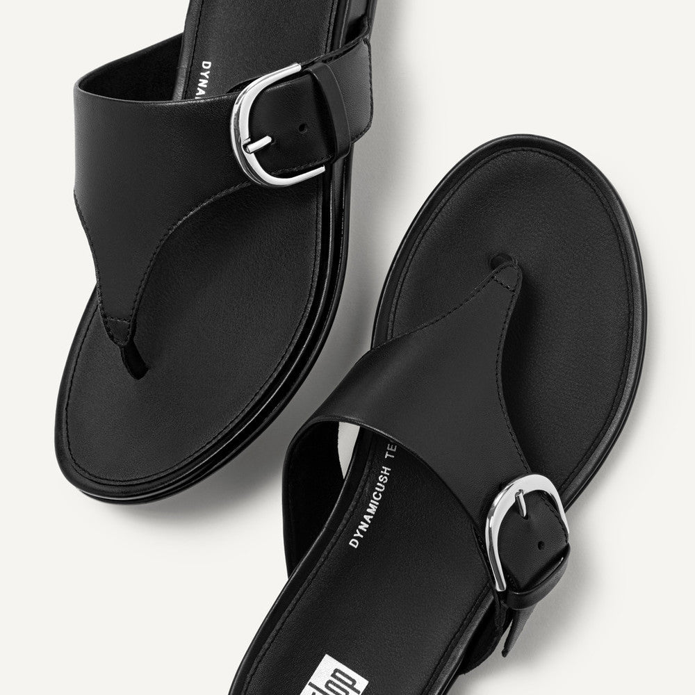 FitFlop Gracie Buckle Leather Toe-Post Sandals Dynamicush