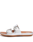 FitFlop FitFlop GRACIE Buckle Two-Bar Leather Slides  Silver 4 