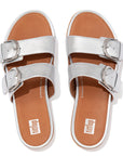 FitFlop FitFlop GRACIE Buckle Two-Bar Leather Slides    