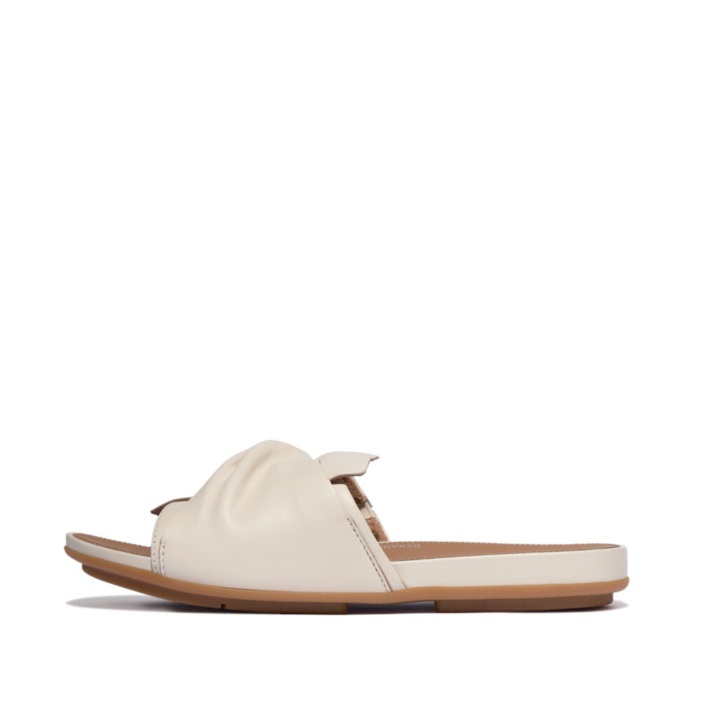 FitFlop Gracie Soft Twist Leather Slide Sandal Paris Beige 4