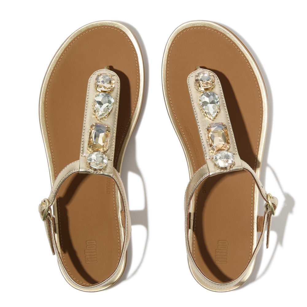 FitFlop FitFlop GRACIE Ultra-Jewel Leather T-Bar Sandals Dynamicush