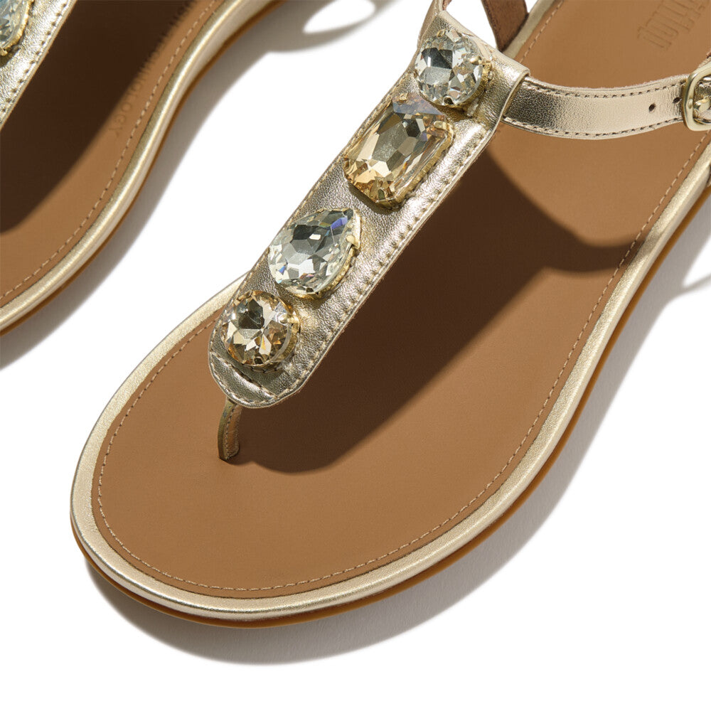 FitFlop FitFlop GRACIE Ultra-Jewel Leather T-Bar Sandals Dynamicush