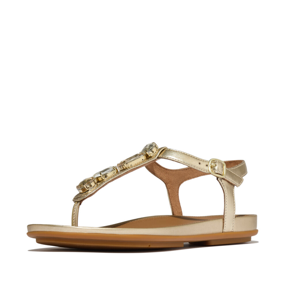 FitFlop FitFlop GRACIE Ultra-Jewel Leather T-Bar Sandals Dynamicush