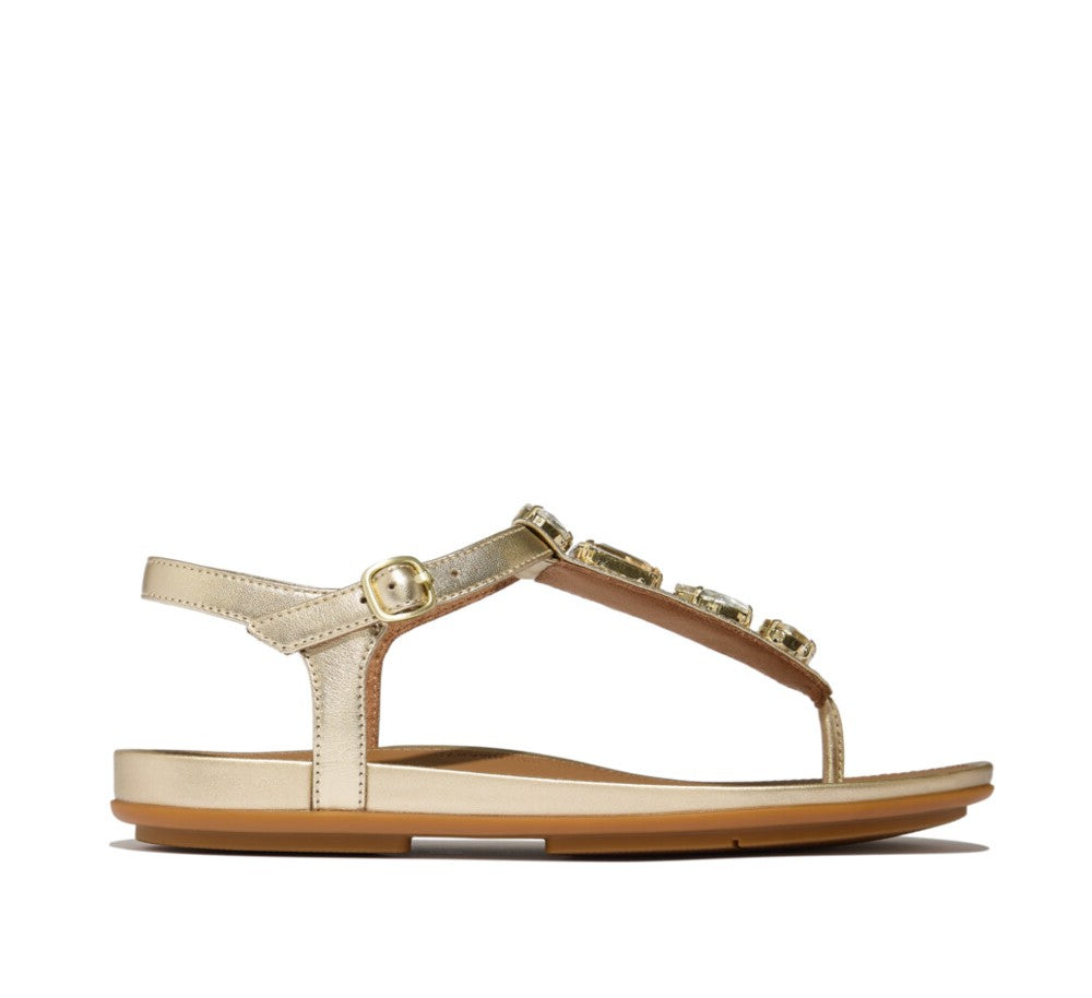 FitFlop FitFlop GRACIE Ultra-Jewel Leather T-Bar Sandals Dynamicush