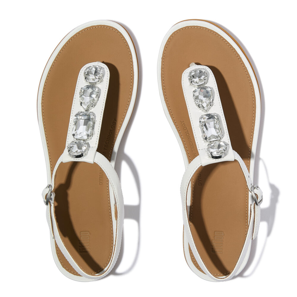 FitFlop FitFlop GRACIE Ultra-Jewel Leather T-Bar Sandals Dynamicush