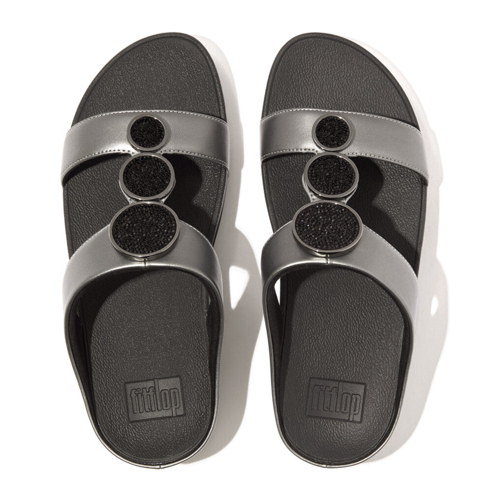 FitFlop FitFlop Halo Bead-Circle Metallic H-Bar Slides Sandal