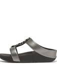 FitFlop FitFlop Halo Bead-Circle Metallic H-Bar Slides Sandal Pewter Black 4