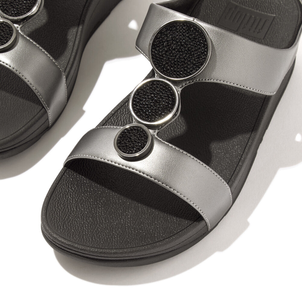 FitFlop FitFlop Halo Bead-Circle Metallic H-Bar Slides Sandal