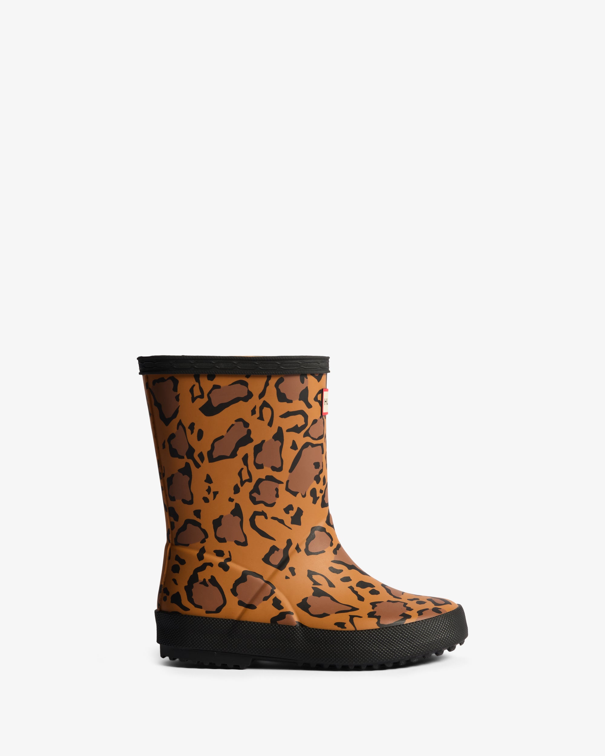 Hunter Kids First Leopard Print Boot Boot LEOPARD PRINT/CHOCOLATE BROWN UK 5