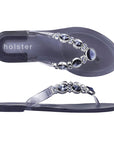 Holster Fashion South Africa Holster Embellish Sandal Clear Midnight Blue UK3