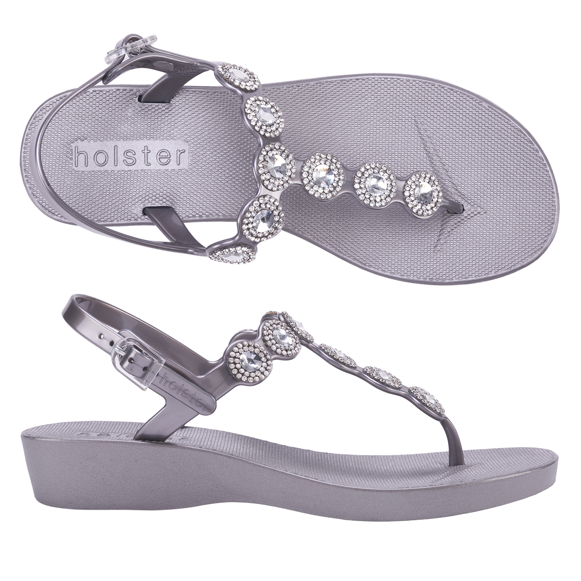 Holster Fashion South Africa Holster Gorgeous Wedge Sandal Pewter Black UK3