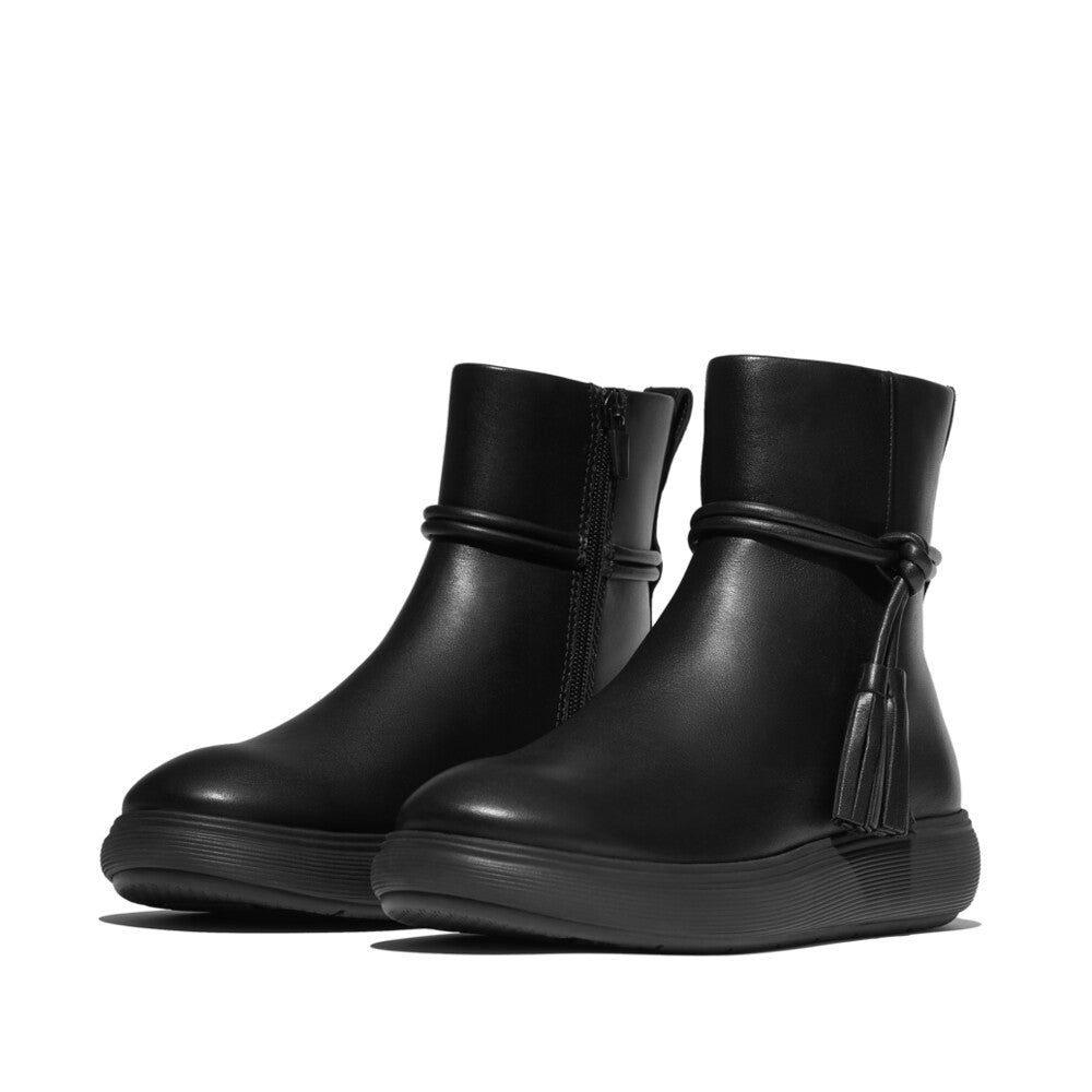 靴 fitflop FitFlop iQ-COMFF Tassel Leather Short Boots - Trenton